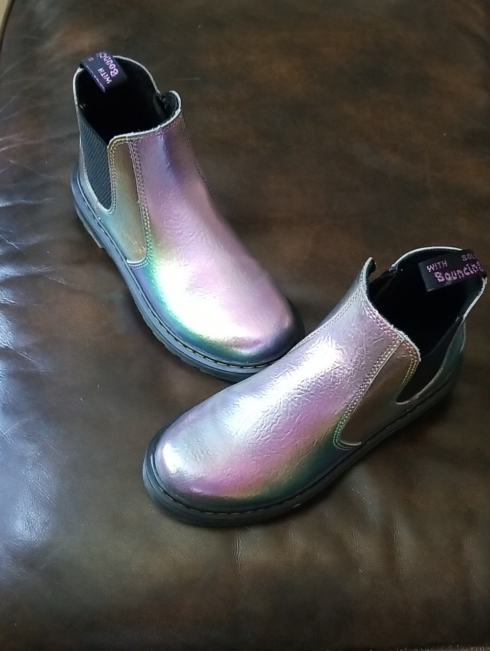 Dr. Martens Kids Iridescent Chelsea Boots - Purple/Green/Blue - Picture 11 of 11